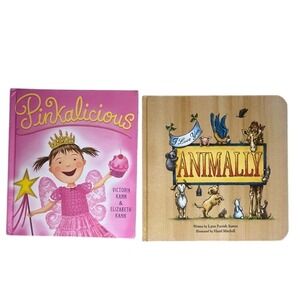 Animally And Pinkalicious Childrens Hard Cover Books Set Young Readers Learning